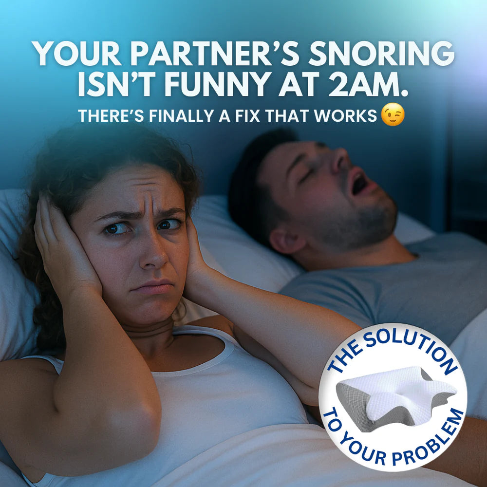 The Pillow That Silences Snoring - By Fixing Your Sleep Posture | Father's Day 60% OFF